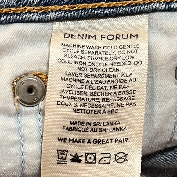 Denim Forum Blue Distressed Lola high rise skinny crop raw hem jeans size 29 - Picture 11 of 14